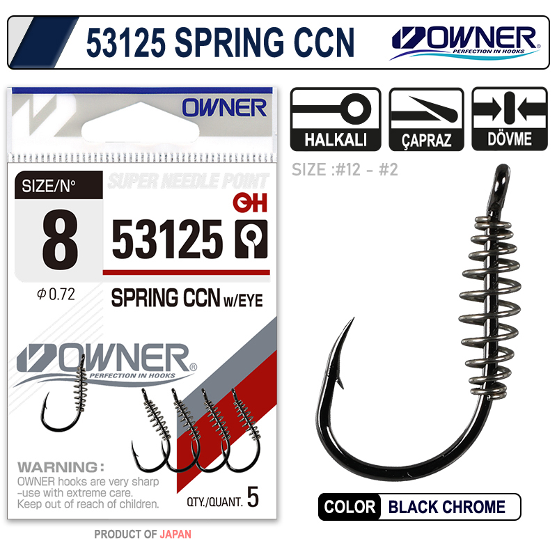 Owner 53125 Spring Chinu With Eye Black 6 No Yaylı Kanca İğnesi