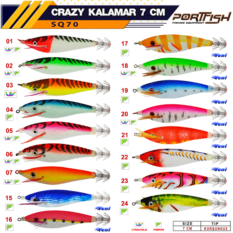 Portfish Crazy Kalamar Zokası 7 cm