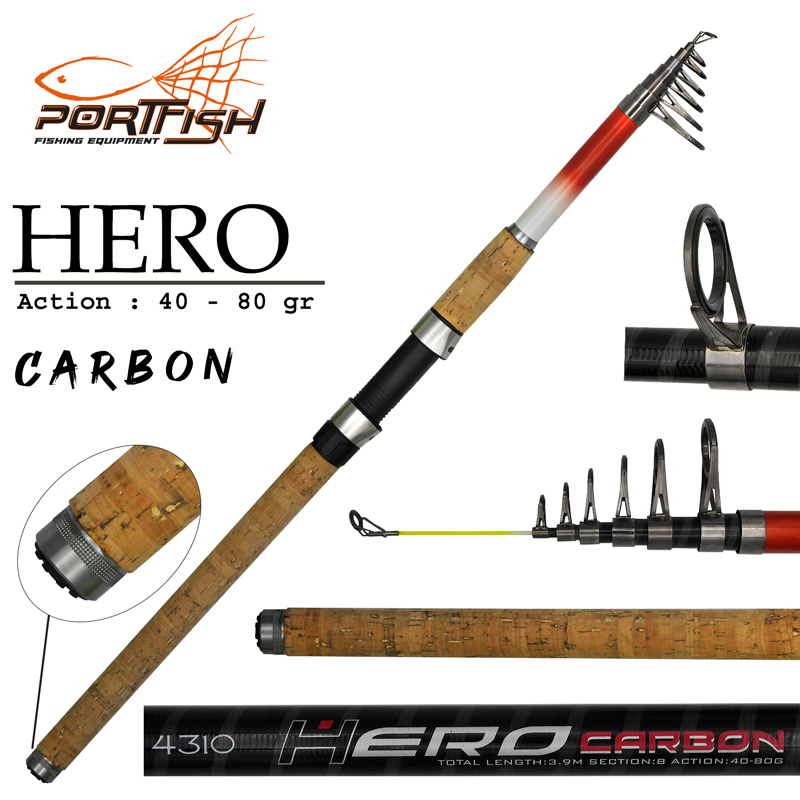 Portfish Hero Carbon Teleskopik Olta Kamışı 210 cm 40-80 gr