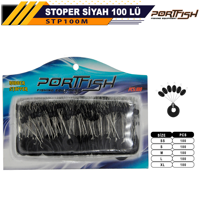 Portfish Stoper Siyah 100 Lü Pkt