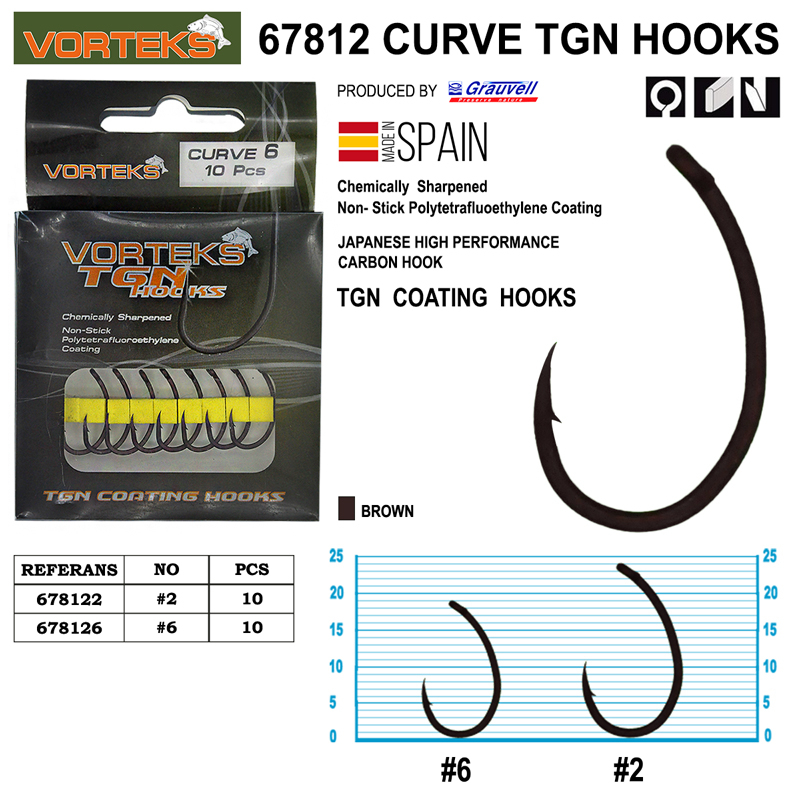 Vorteks 67812 Curve Tgn Sazan İğnesi 10 Adet